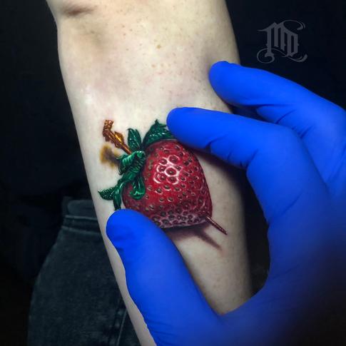 Tattoos - Realistic Strawberry Tattoo - 134499
